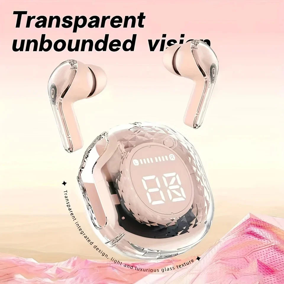 Air39 Wireless Earbuds Crystal Clear Sound, Bluetooth 5.3, Transparent Case