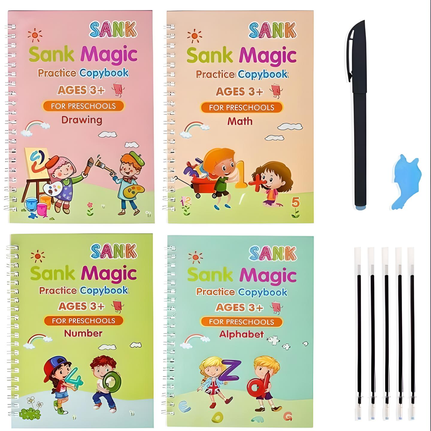 Sank Magic Practice book Set of 4 Reusable Learning Books for Kids