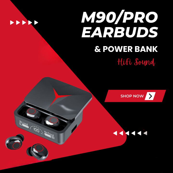 Original M90 PRO TWS Wireless Earbuds Touch Control 5.3 Waterproof 9D