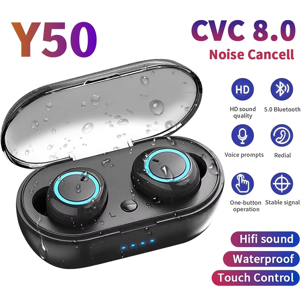 Y50 Original Earbuds TWS Earphone Bluetooth 5.0 Wireless button Control