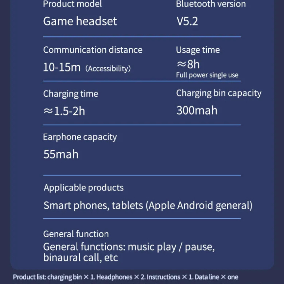 N35 Earbuds TWS Wireless Earphones N35 Gaming Earbuds 9D Bluetooth 5.2