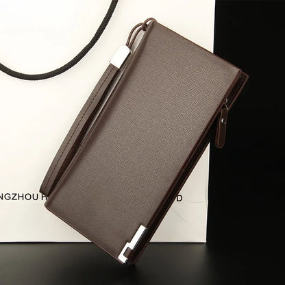 Men’s Long Wallet Slim Leather Long Purse - Ultra Slim and Business Luxurious