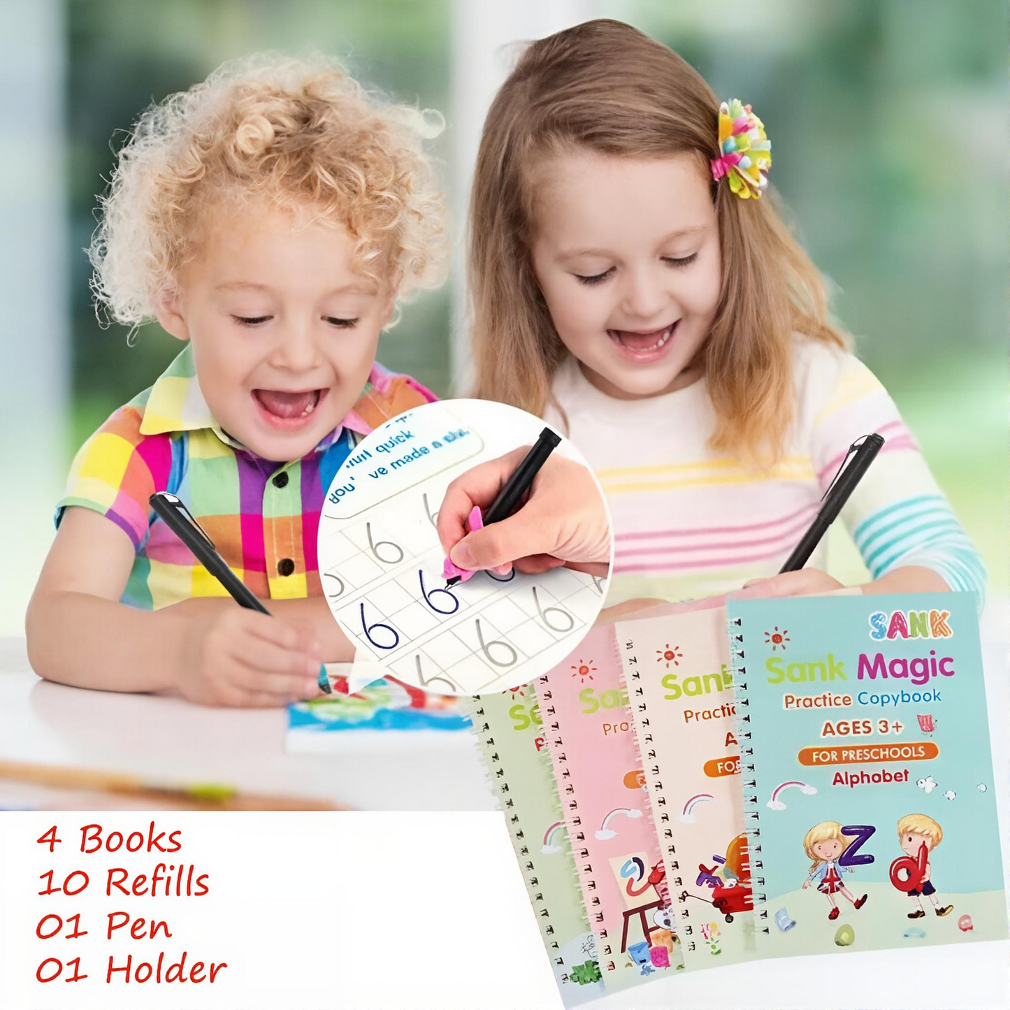 Sank Magic Practice book Set of 4 Reusable Learning Books for Kids