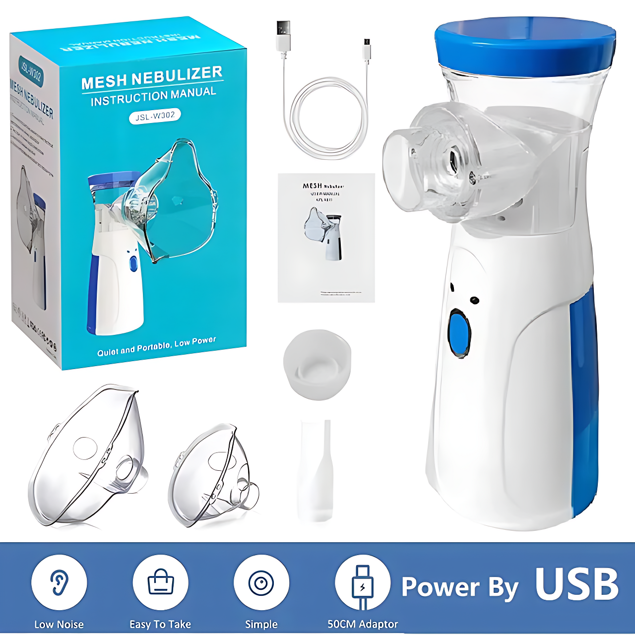 Mesh Portable Nebulizer Machine & Mask for Kids and Adults Inhaler Nebulizer