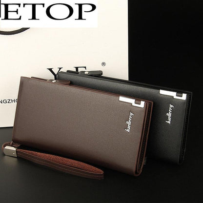 Men’s Long Wallet Slim Leather Long Purse - Ultra Slim and Business Luxurious