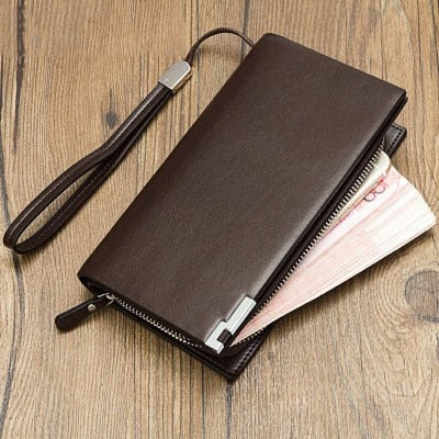 Men’s Long Wallet Slim Leather Long Purse - Ultra Slim and Business Luxurious