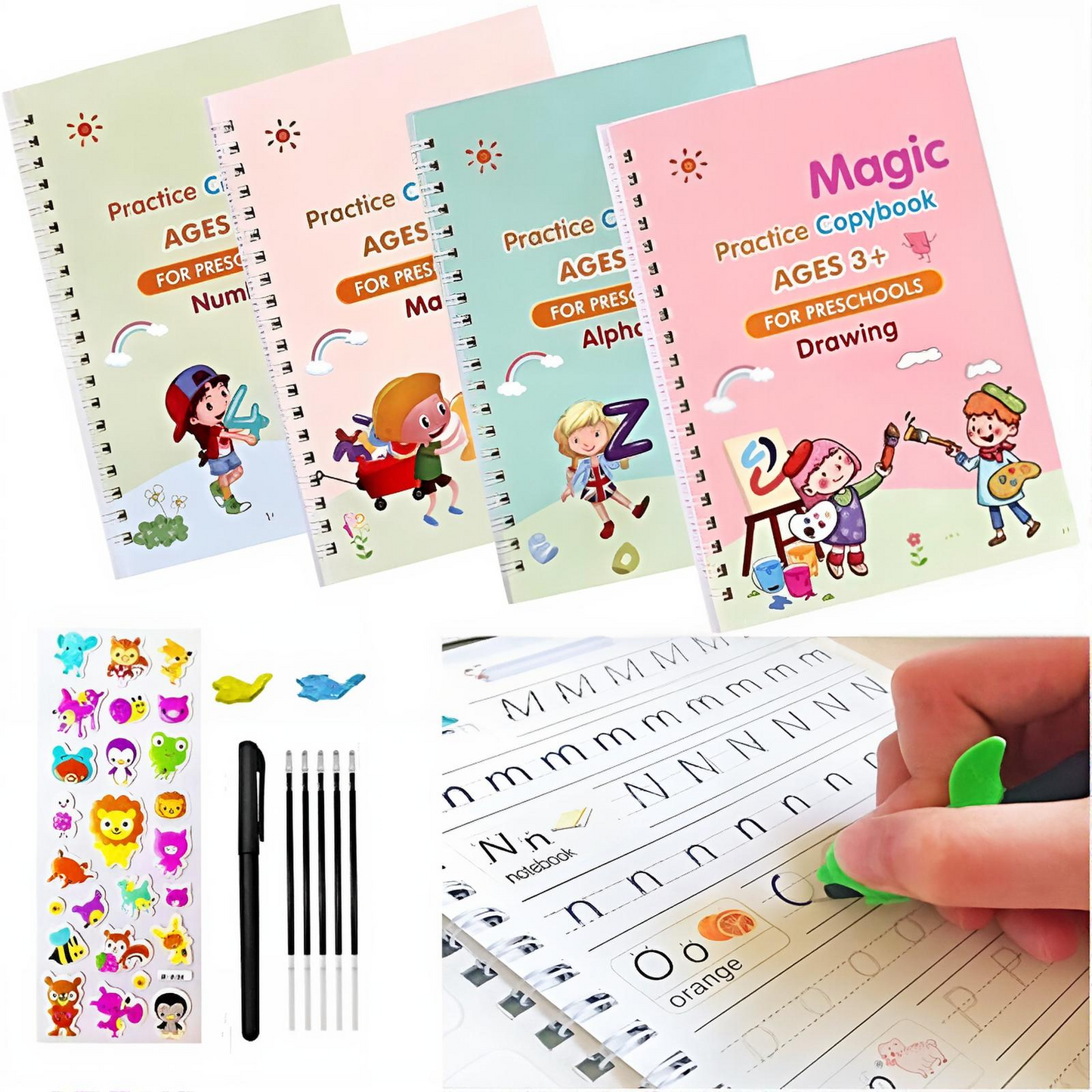 Sank Magic Practice book Set of 4 Reusable Learning Books for Kids