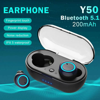 Y50 Original Earbuds TWS Earphone Bluetooth 5.0 Wireless button Control