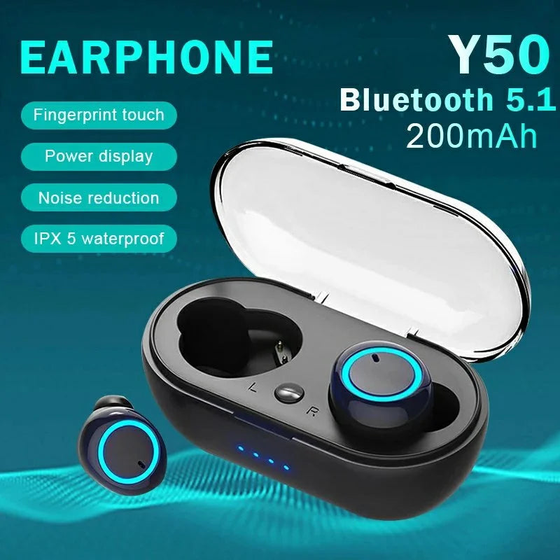 Y50 Original Earbuds TWS Earphone Bluetooth 5.0 Wireless button Control